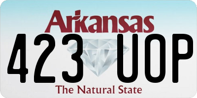 AR license plate 423UOP