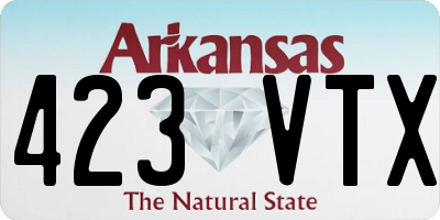 AR license plate 423VTX