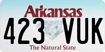 AR license plate 423VUK
