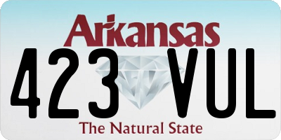 AR license plate 423VUL