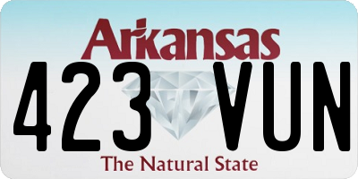 AR license plate 423VUN