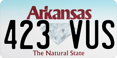 AR license plate 423VUS