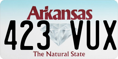 AR license plate 423VUX