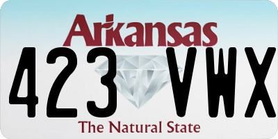 AR license plate 423VWX