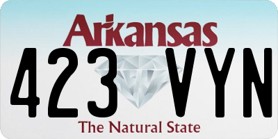 AR license plate 423VYN