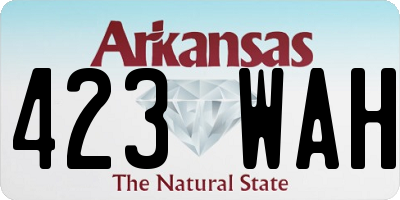 AR license plate 423WAH
