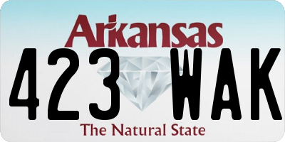 AR license plate 423WAK