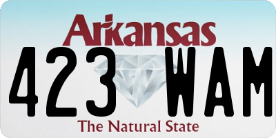 AR license plate 423WAM