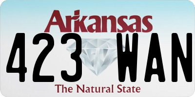 AR license plate 423WAN