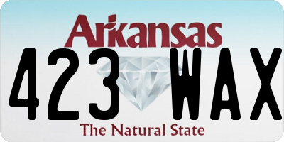 AR license plate 423WAX