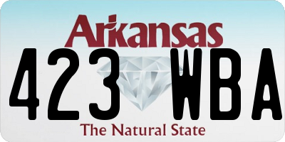 AR license plate 423WBA