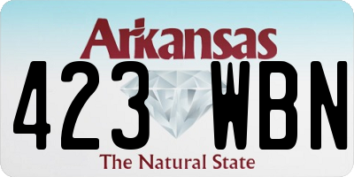 AR license plate 423WBN