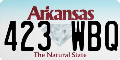 AR license plate 423WBQ