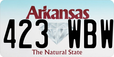 AR license plate 423WBW