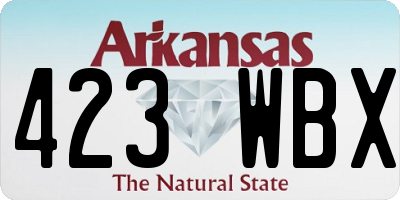 AR license plate 423WBX