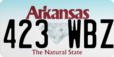 AR license plate 423WBZ