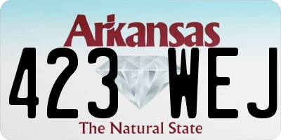 AR license plate 423WEJ