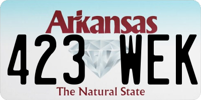 AR license plate 423WEK