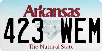 AR license plate 423WEM