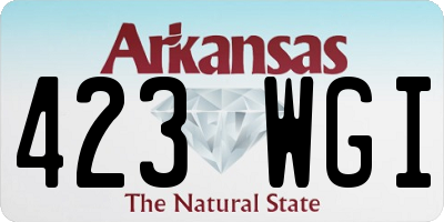 AR license plate 423WGI