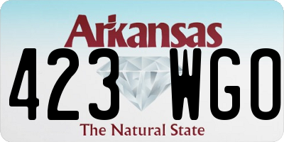AR license plate 423WGO