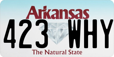AR license plate 423WHY