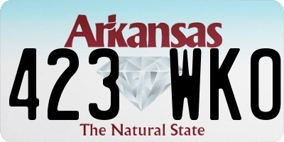 AR license plate 423WKO