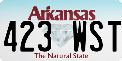AR license plate 423WST