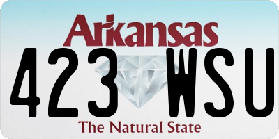 AR license plate 423WSU