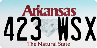 AR license plate 423WSX