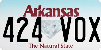 AR license plate 424VOX