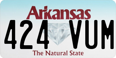 AR license plate 424VUM