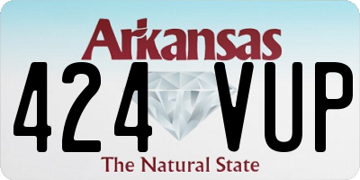 AR license plate 424VUP