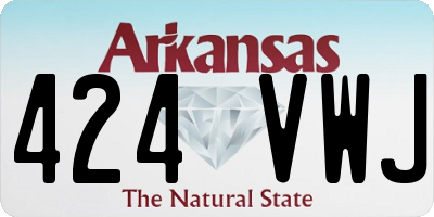 AR license plate 424VWJ
