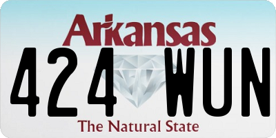 AR license plate 424WUN