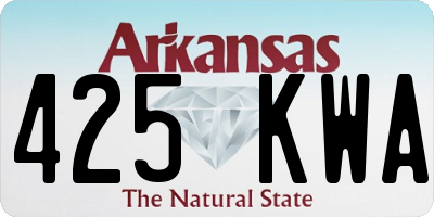 AR license plate 425KWA
