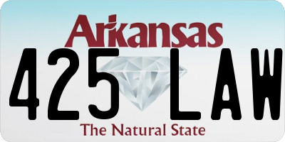 AR license plate 425LAW