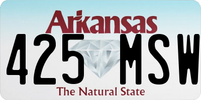 AR license plate 425MSW