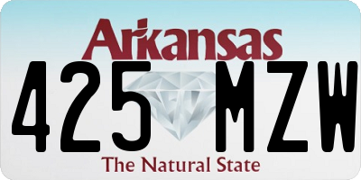 AR license plate 425MZW