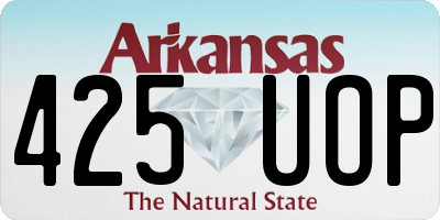 AR license plate 425UOP
