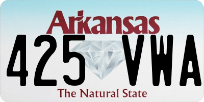 AR license plate 425VWA