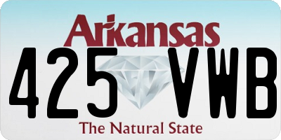 AR license plate 425VWB