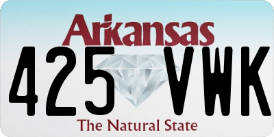 AR license plate 425VWK