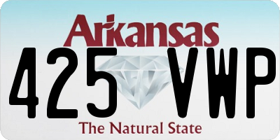 AR license plate 425VWP