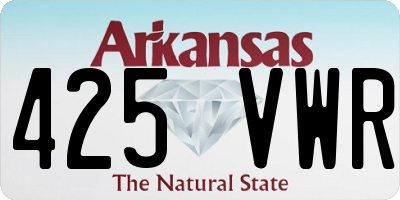 AR license plate 425VWR