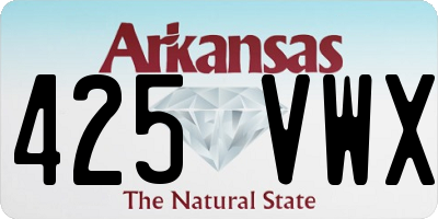 AR license plate 425VWX
