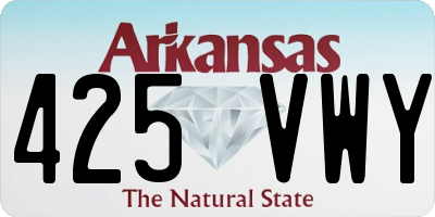 AR license plate 425VWY