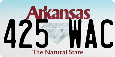 AR license plate 425WAC