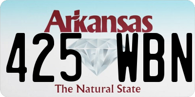 AR license plate 425WBN