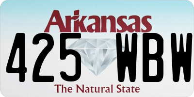 AR license plate 425WBW